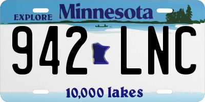 MN license plate 942LNC
