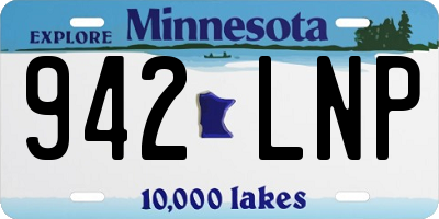 MN license plate 942LNP