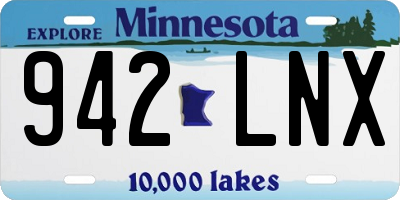 MN license plate 942LNX
