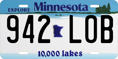 MN license plate 942LOB