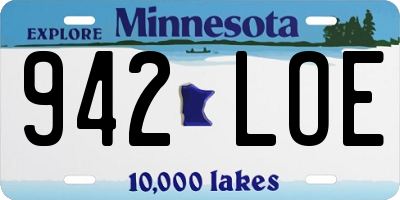 MN license plate 942LOE
