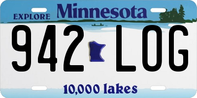 MN license plate 942LOG