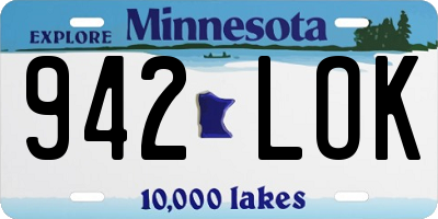 MN license plate 942LOK