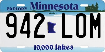 MN license plate 942LOM