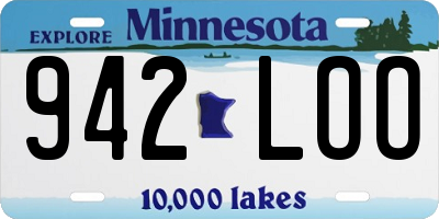 MN license plate 942LOO