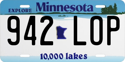 MN license plate 942LOP