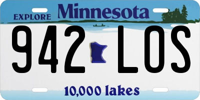 MN license plate 942LOS