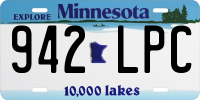 MN license plate 942LPC