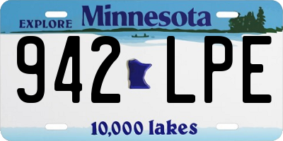 MN license plate 942LPE