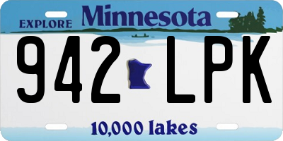 MN license plate 942LPK