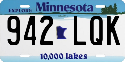 MN license plate 942LQK