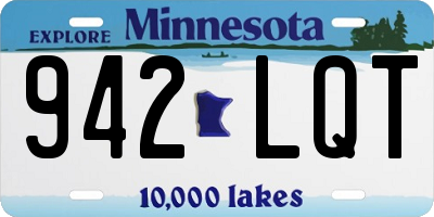 MN license plate 942LQT