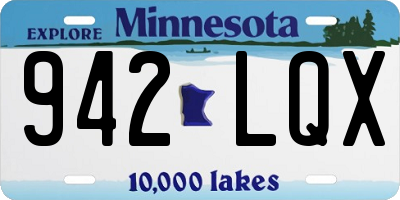 MN license plate 942LQX
