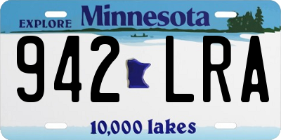 MN license plate 942LRA