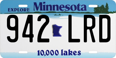 MN license plate 942LRD