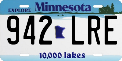 MN license plate 942LRE