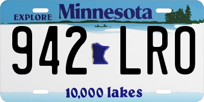 MN license plate 942LRO