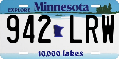 MN license plate 942LRW