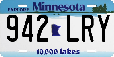 MN license plate 942LRY