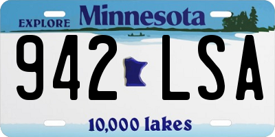 MN license plate 942LSA