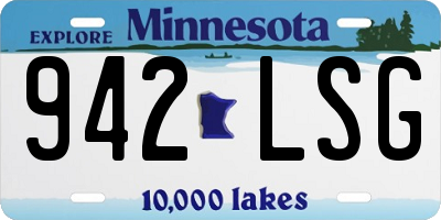 MN license plate 942LSG