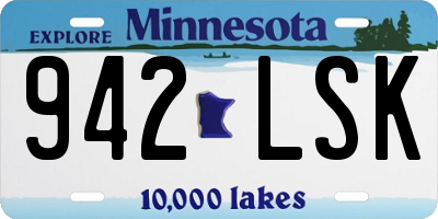 MN license plate 942LSK