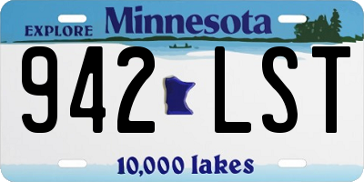 MN license plate 942LST