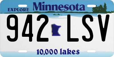 MN license plate 942LSV