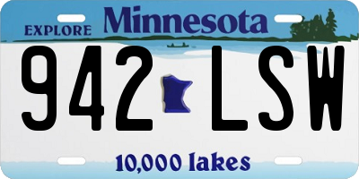 MN license plate 942LSW