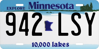 MN license plate 942LSY
