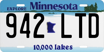 MN license plate 942LTD