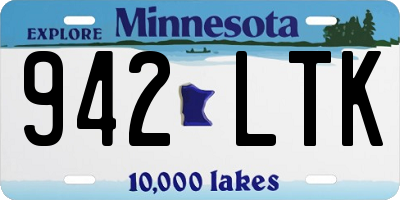 MN license plate 942LTK