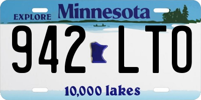 MN license plate 942LTO
