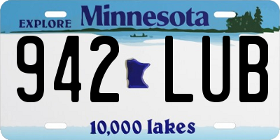 MN license plate 942LUB