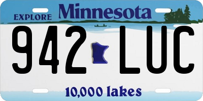 MN license plate 942LUC