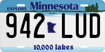 MN license plate 942LUD