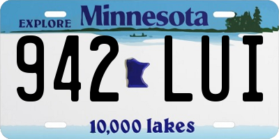 MN license plate 942LUI