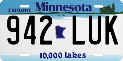 MN license plate 942LUK