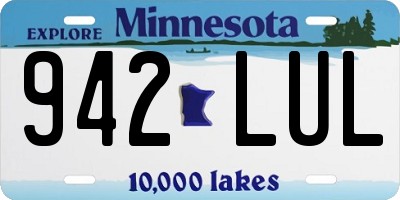 MN license plate 942LUL