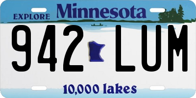 MN license plate 942LUM