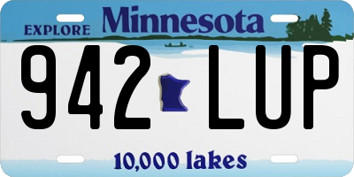 MN license plate 942LUP