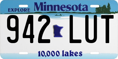 MN license plate 942LUT