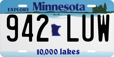 MN license plate 942LUW