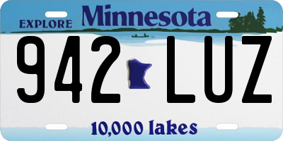 MN license plate 942LUZ