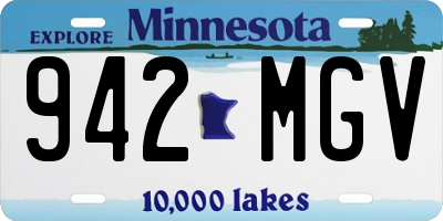 MN license plate 942MGV