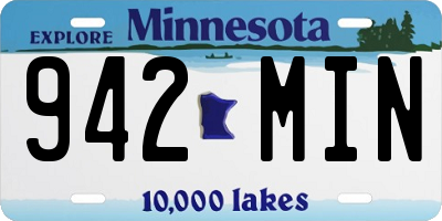 MN license plate 942MIN