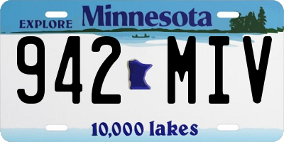 MN license plate 942MIV
