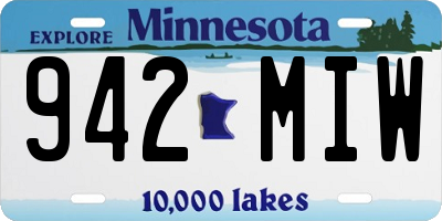 MN license plate 942MIW
