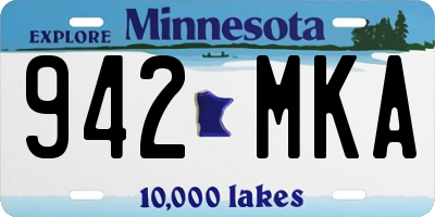 MN license plate 942MKA