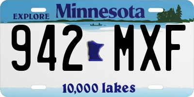 MN license plate 942MXF